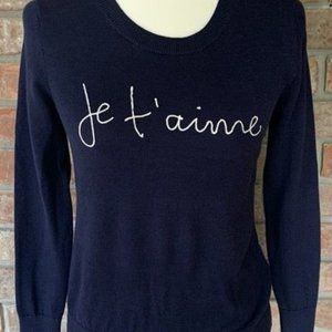 Banana Republic Cotton "Je t' aime" Sweater